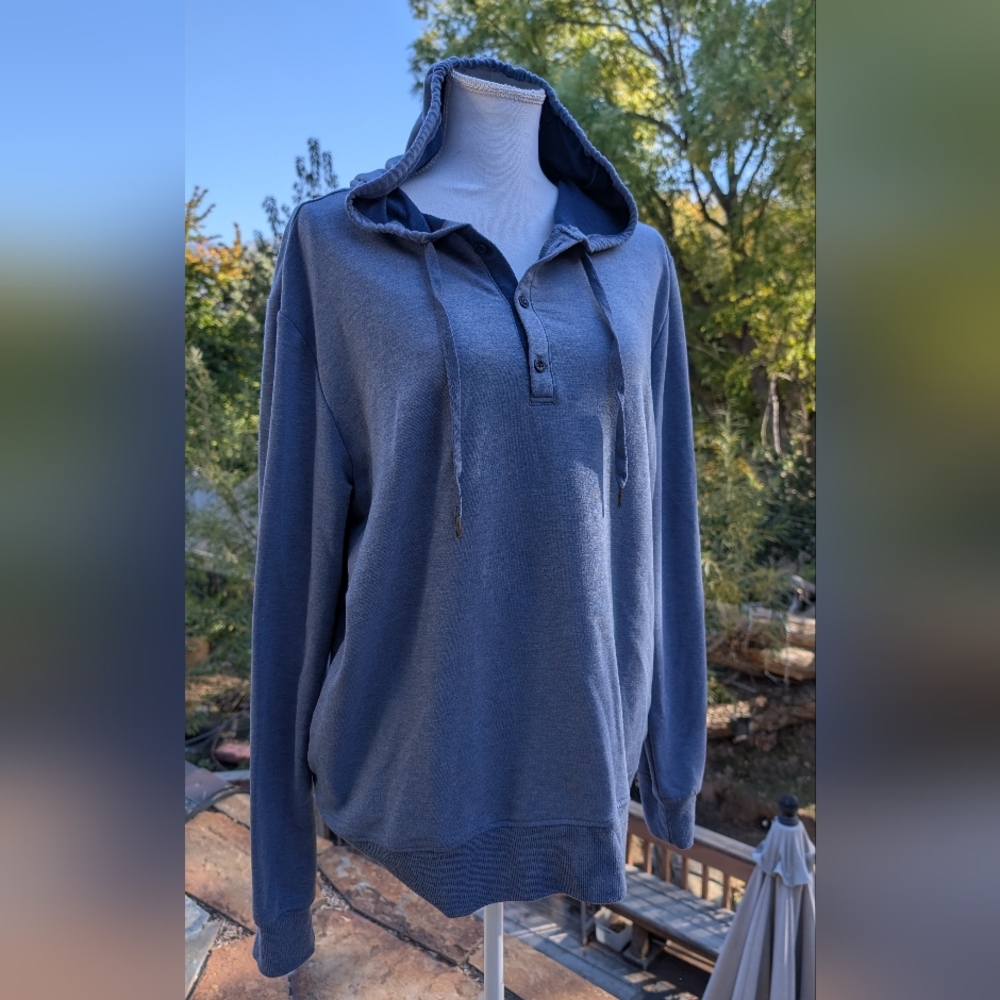 Eddie Bauer Sleepwear Hoodie Blue Sweatshirt Men’s Size L Excellent Condition